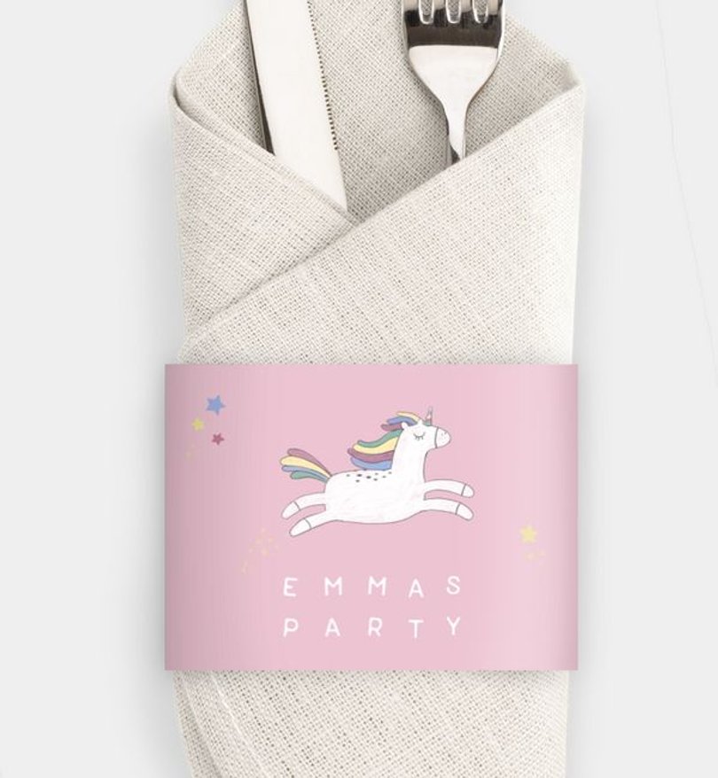 Besteck Servietten-Zubehör Einschulung Unicorn