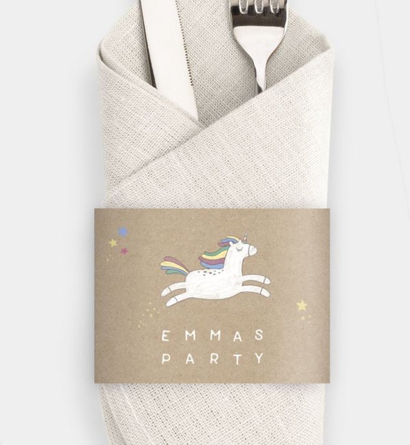Besteck Servietten-Zubehör Einschulung Unicorn · Crafty