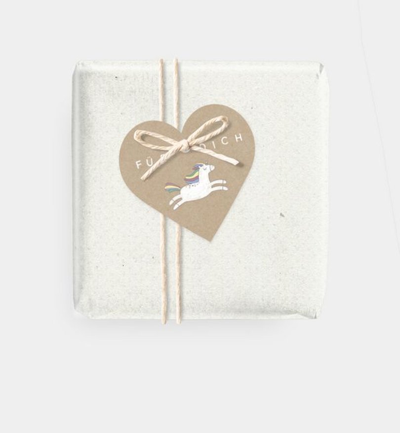 Geschenkanhänger Einschulung Unicorn · Crafty