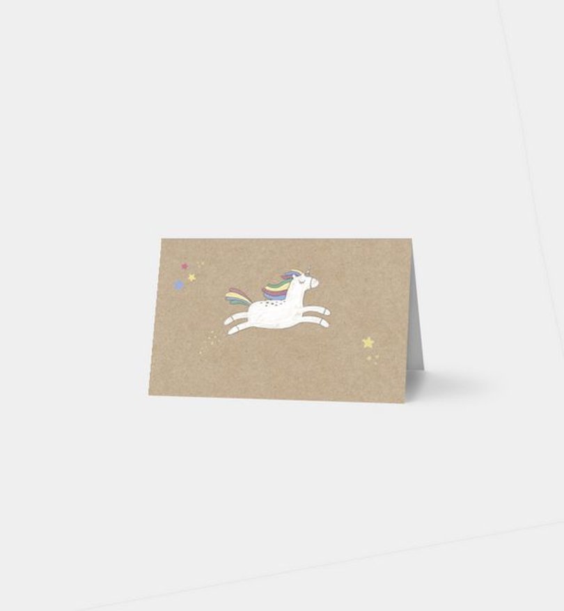 Tischkarte Einschulung Unicorn · Crafty