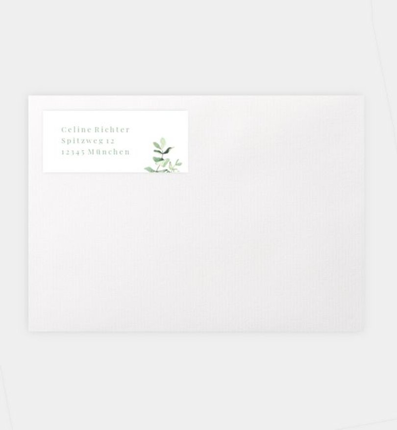 Absenderaufkleber Hochzeit Simple Green