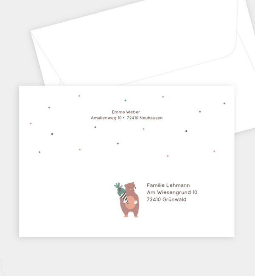 Briefumschlag Einschulung Animals