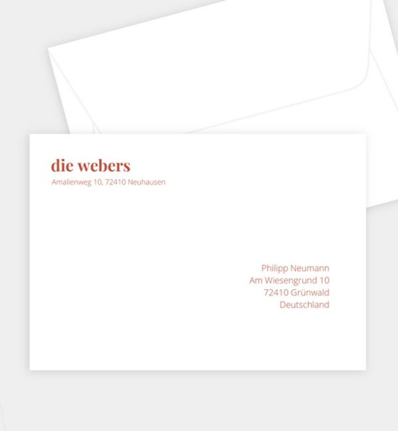 Briefumschlag Geburt Modern Type