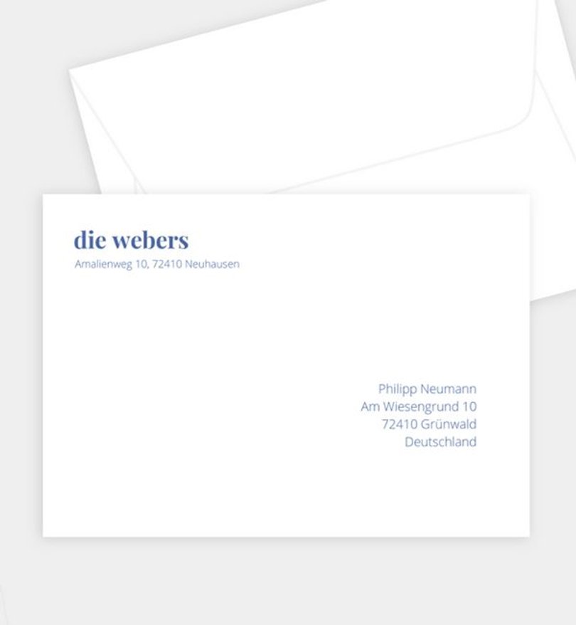 Briefumschlag Geburt Modern Type