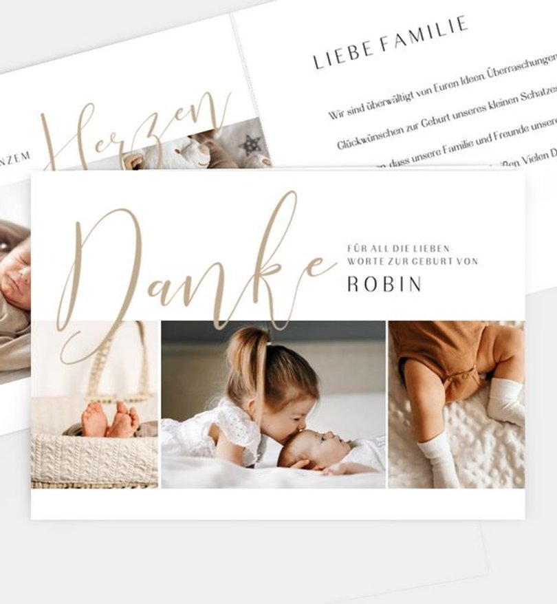 Dankeskarte Geburt Lovely Baby time