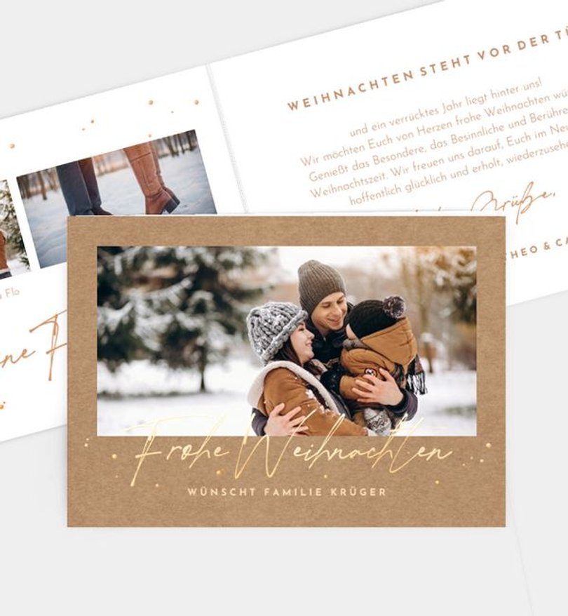 Weihnachtskarte Weihnachten/Privat Gold Dots