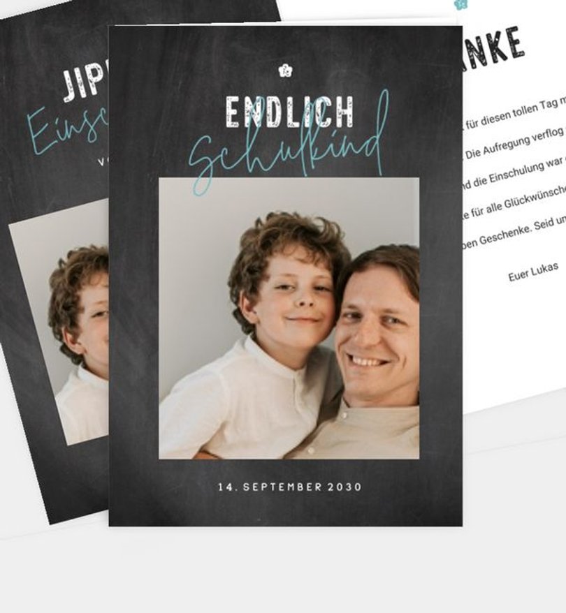 Dankeskarte Einschulung Eingetütet