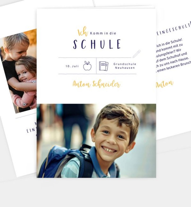 Einladungskarte Einschulung Auf zur Schule