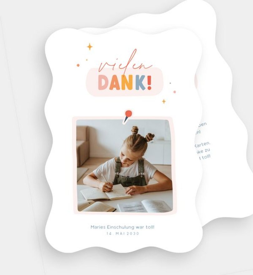 Dankeskarte Einschulung Tutti Frutti