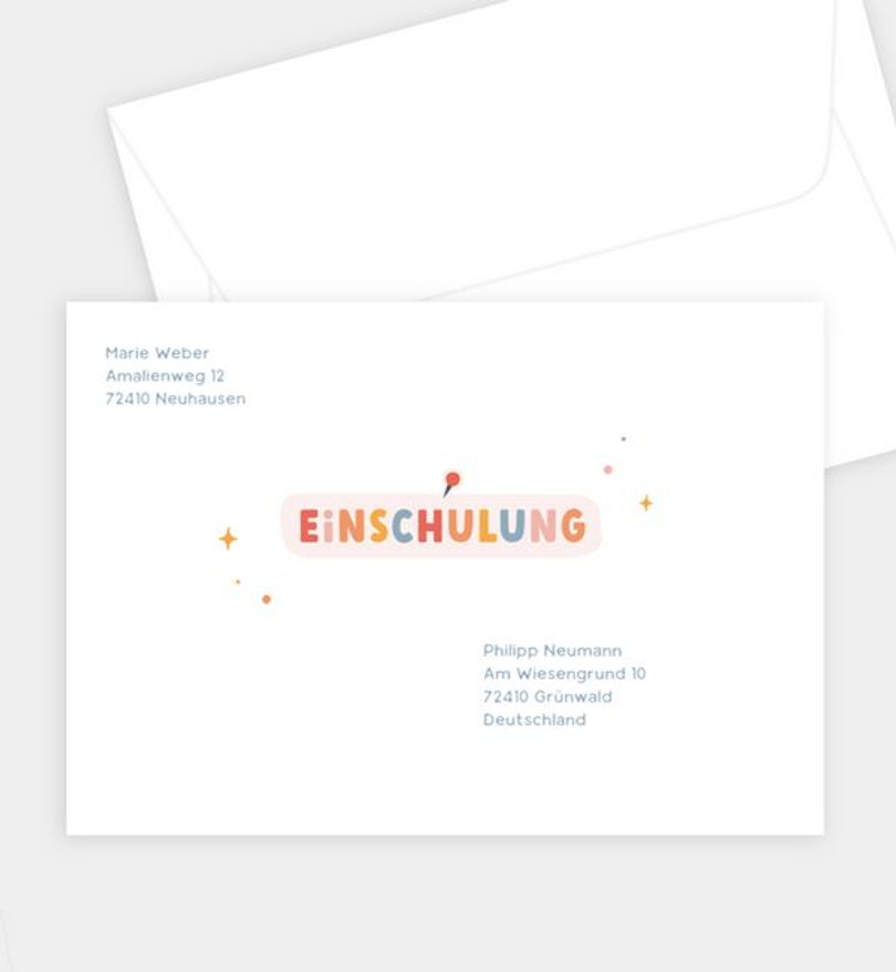 Briefumschlag Einschulung Tutti Frutti
