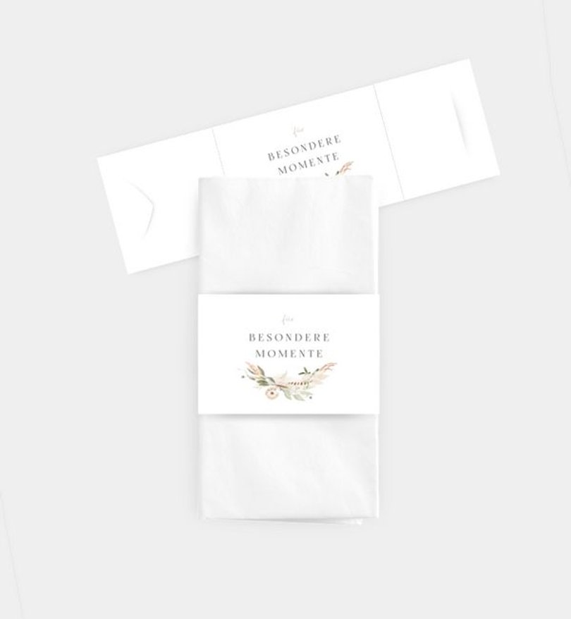 Taschentücher Banderole Hochzeit Boho Frame
