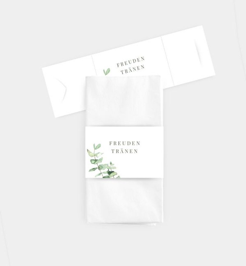 Taschentücher Banderole Hochzeit Simple Green