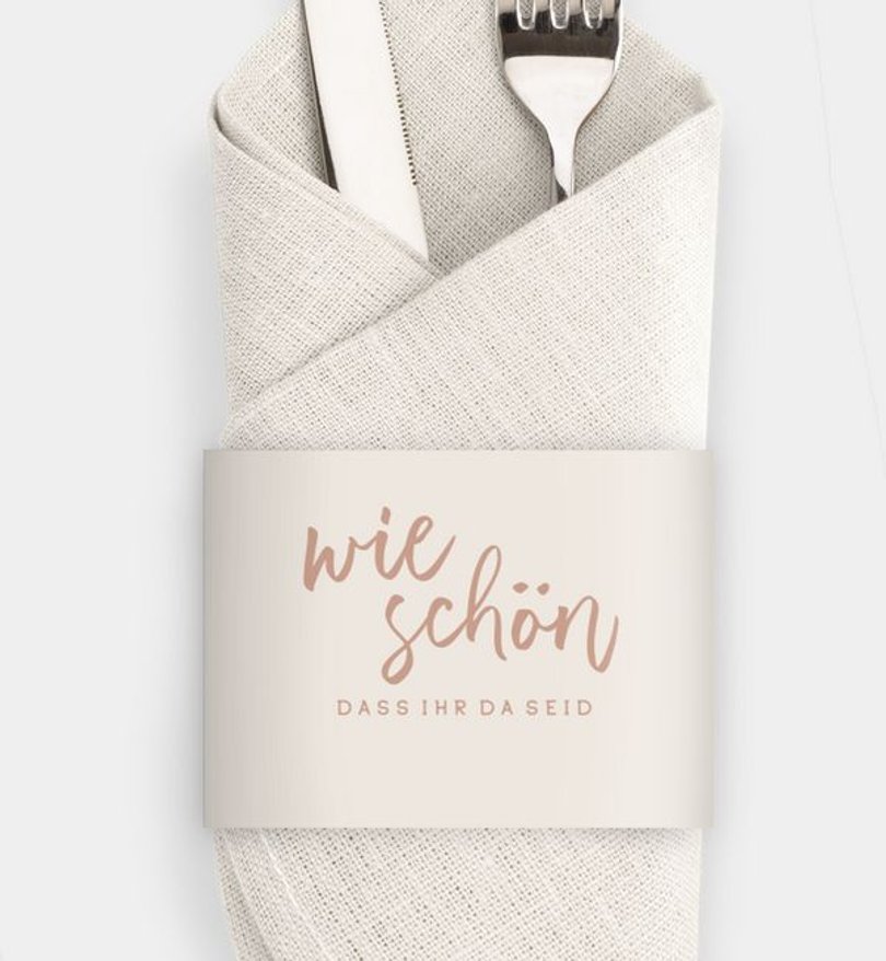 Besteck Servietten-Zubehör Hochzeit Unser Tag