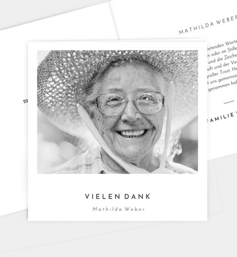 Dankeskarte Trauer Clean Polaroid