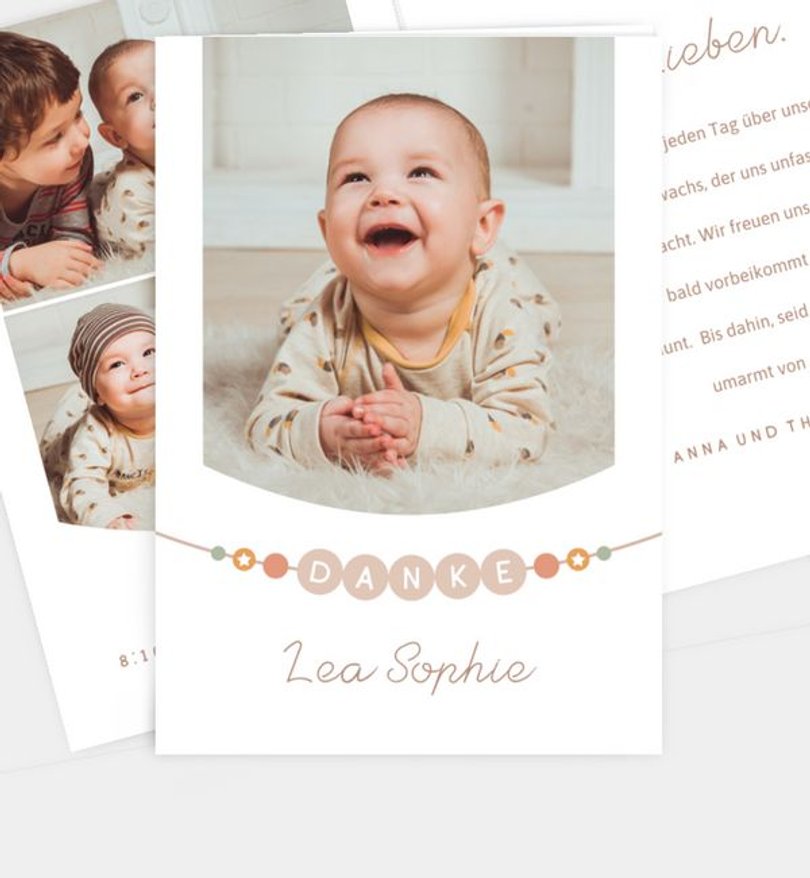 Dankeskarte Geburt Little Bracelet