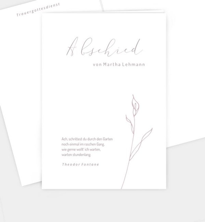 Kirchenheft Trauer Zarte Blüte
