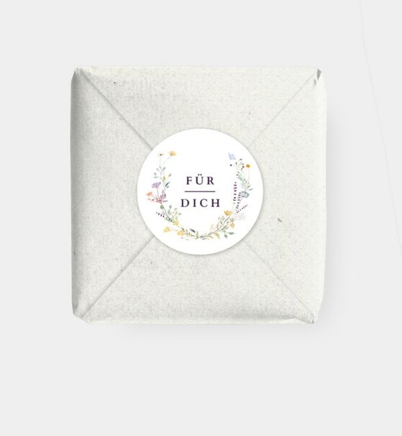 Geschenkaufkleber Sommerfest Blütengarten