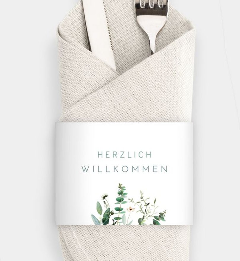 Besteck Servietten-Zubehör Sommerfest Greenbouquet