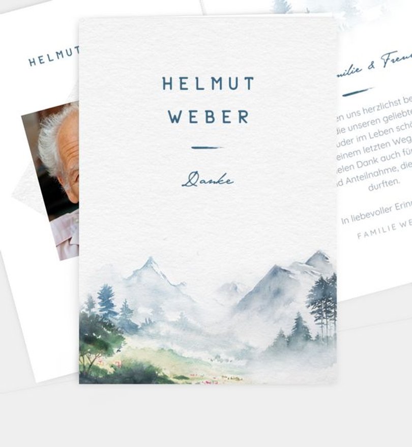 Dankeskarte Trauer Berge