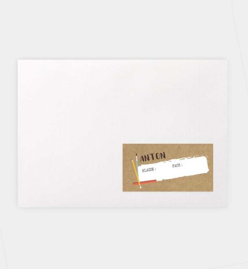 Namensaufkleber Einschulung Pinboard