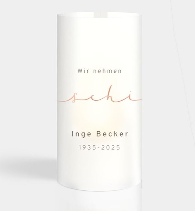 Windlichtkarte Trauer Leiser Abschied
