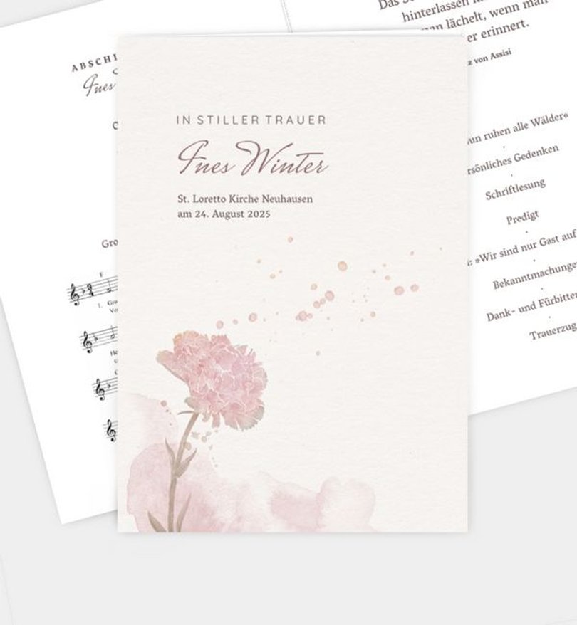Kirchenheft Trauer Natürliches Aquarelle