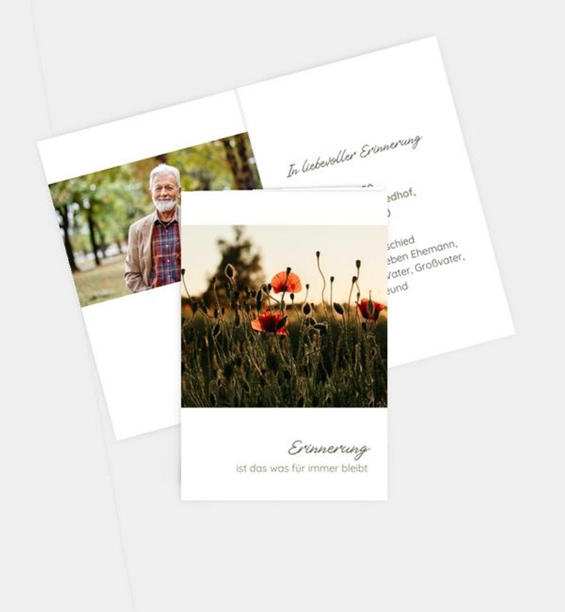 Sterbebilder Trauer Blumenwiese