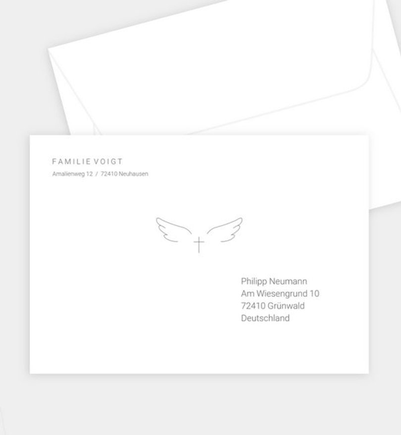 Briefumschlag Trauer Schutzengel