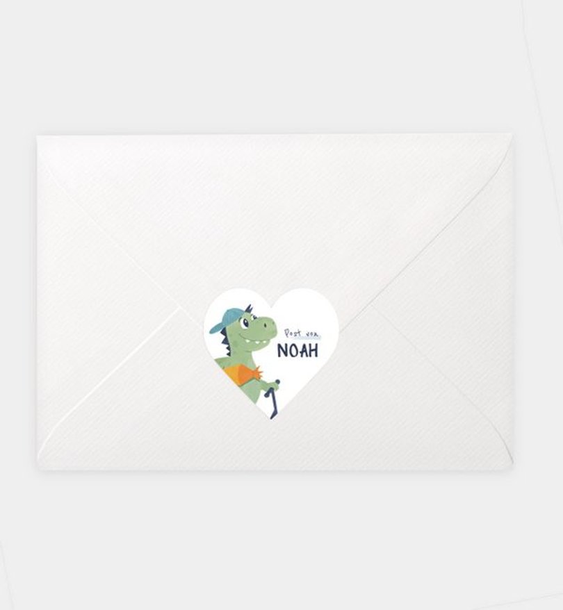 Siegelsticker Einschulung Scooter Dino