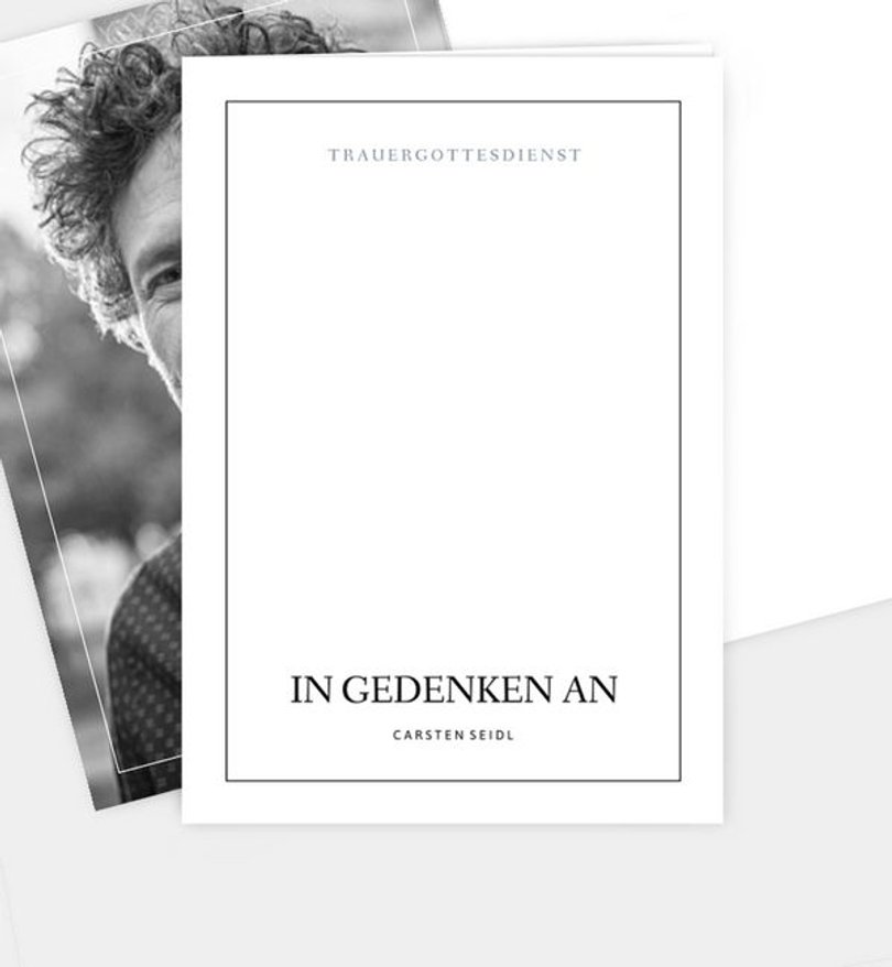 Kirchenheft Trauer Portrait mit Rahmen