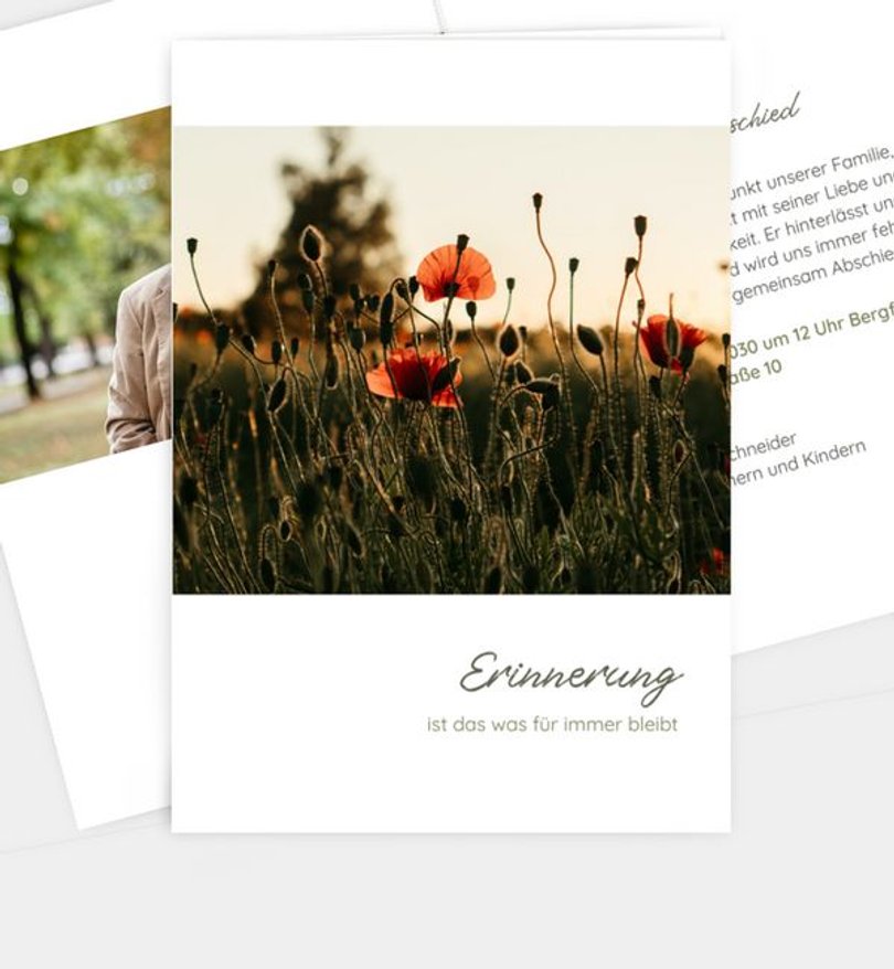 Dankeskarte Trauer Blumenwiese