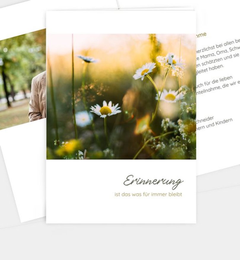 Dankeskarte Trauer Blumenwiese