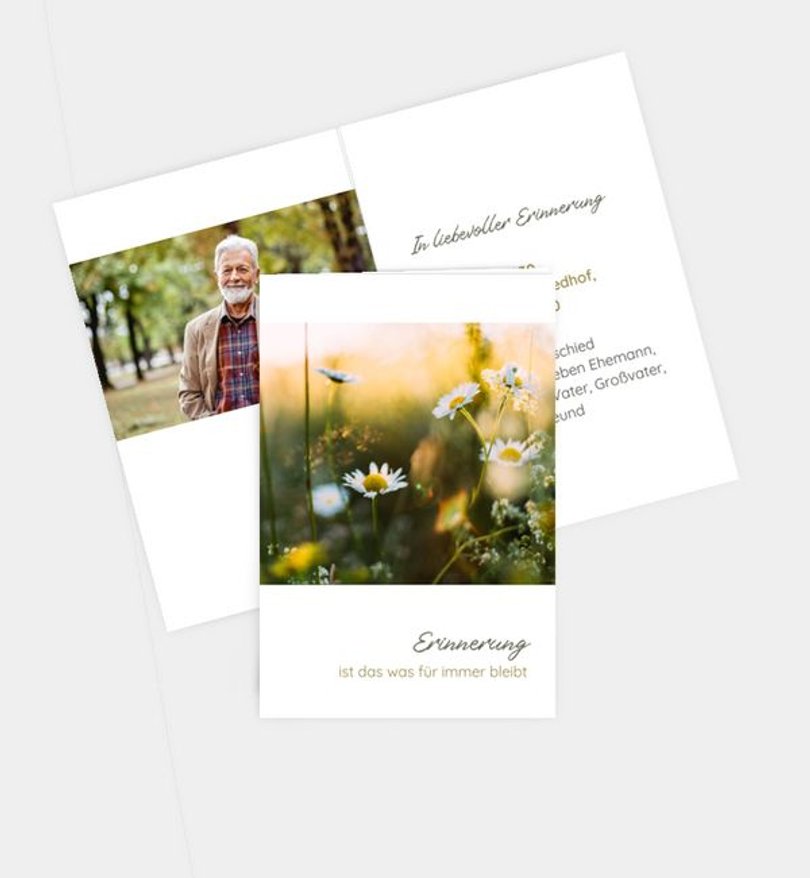 Sterbebilder Trauer Blumenwiese