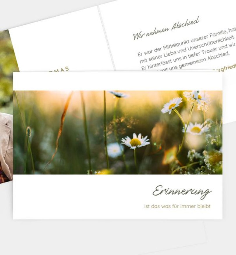 Trauerkarte Trauer Blumenwiese