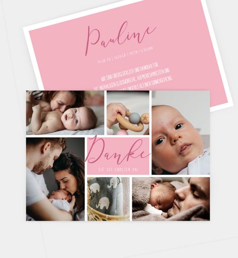 Dankeskarte Geburt Einzelstück
