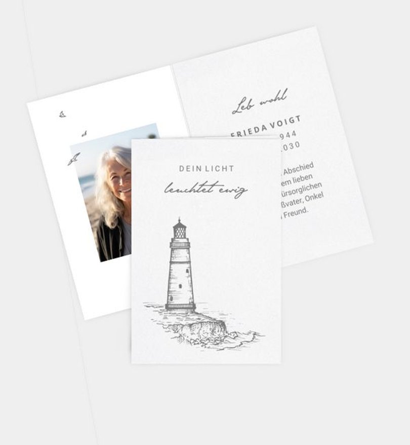 Sterbebilder Trauer Leuchtturm