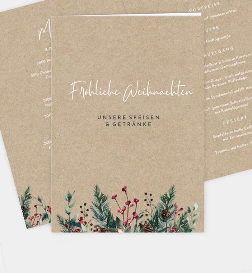Menükarte Geschäftlich Crafty green · Vintage
