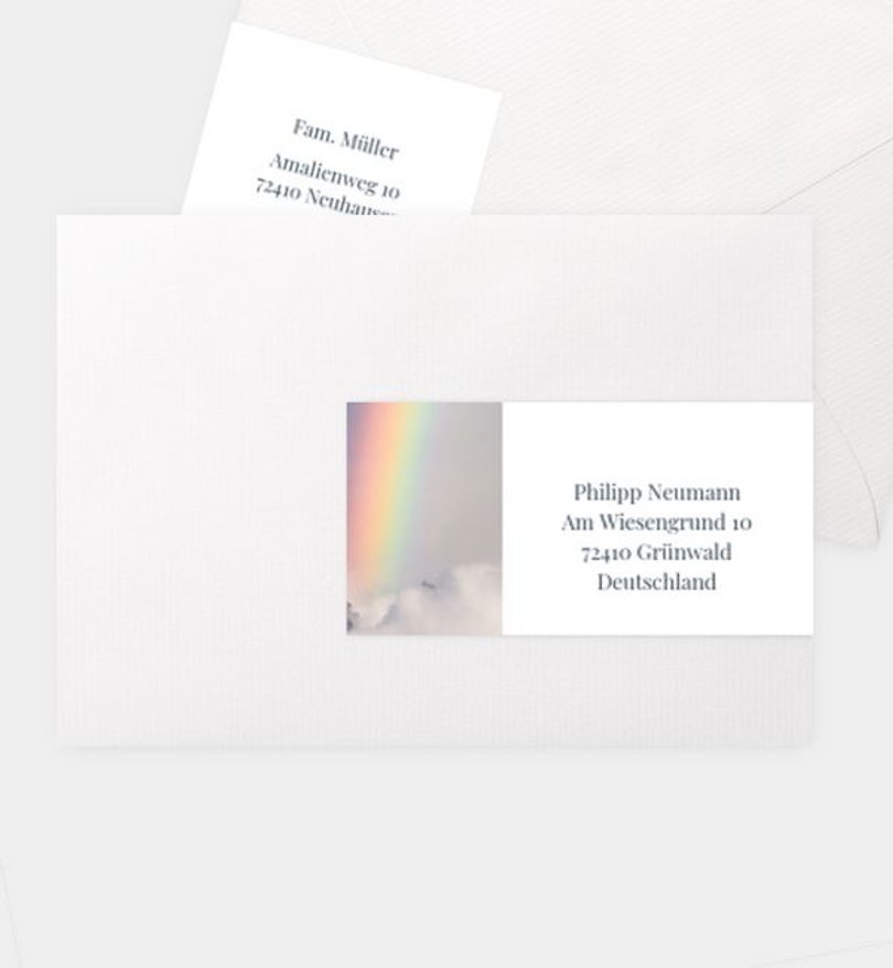 Adressaufkleber Trauer Regenbogen · Gipfel