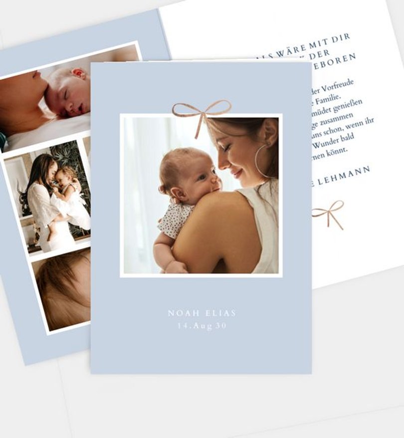 Geburtsanzeige Geburt Baby Bow