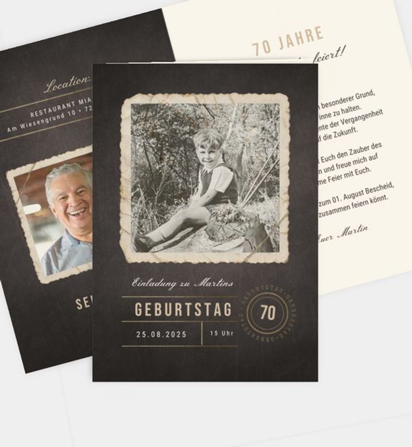 Einladungskarte Geburtstag Vintage Feier