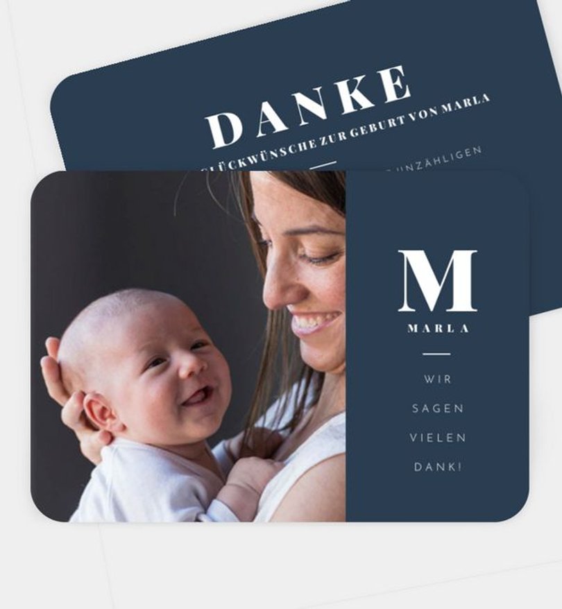 Dankeskarte Geburt Letter Love
