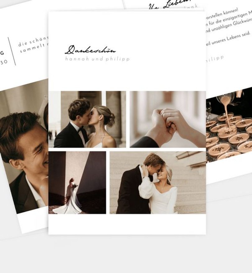 Dankeskarte Hochzeit Simpatico Collage