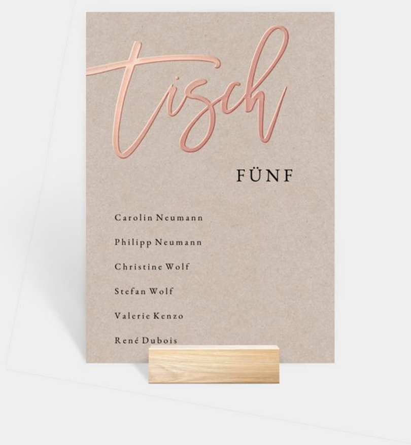 Gruppentischkarte Geburtstag Rosegold-Crafty