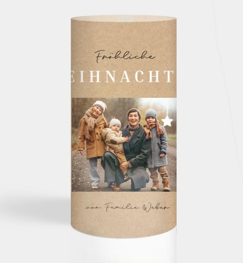 Windlichtkarte Weihnachten Familienpost