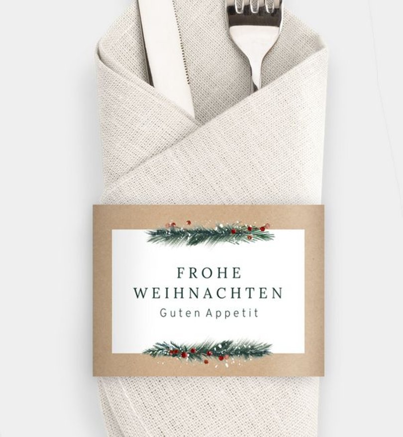 Besteck Servietten-Zubehör Weihnachten Colorful Branch · Vintage