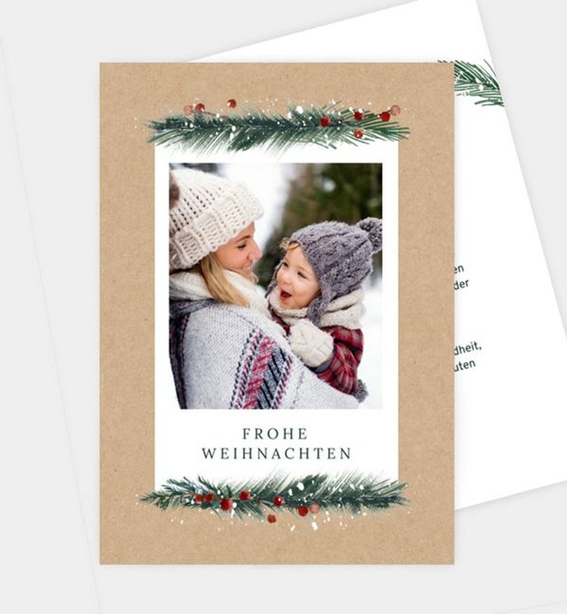 Weihnachtskarte Weihnachten/Privat Colorful Branch · Vintage
