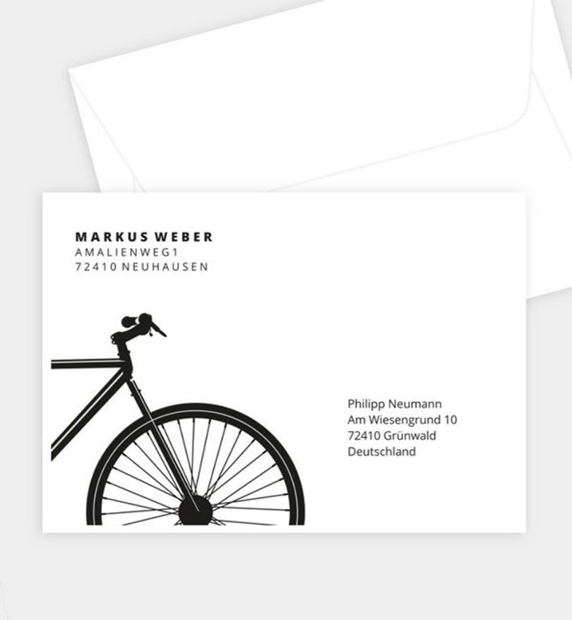 Briefumschlag Geburtstag Bike