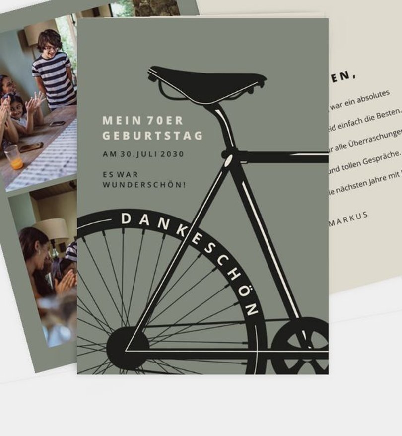 Dankeskarte Geburtstag Bike
