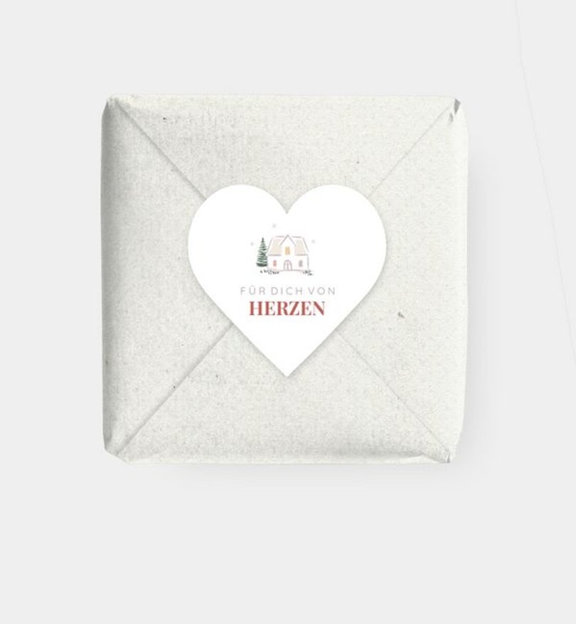 Geschenkaufkleber Weihnachten Cosy Village