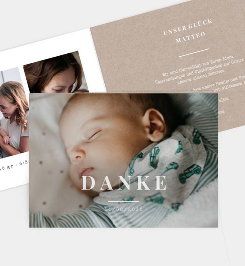 Dankeskarte Geburt Familienliebe